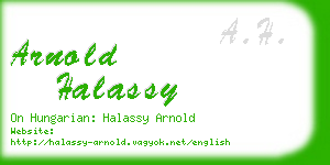 arnold halassy business card